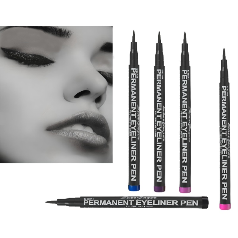 Stargazer Semi-Permanent Eyeliner Pen  Vibrant Colour, Precision Application Black 01