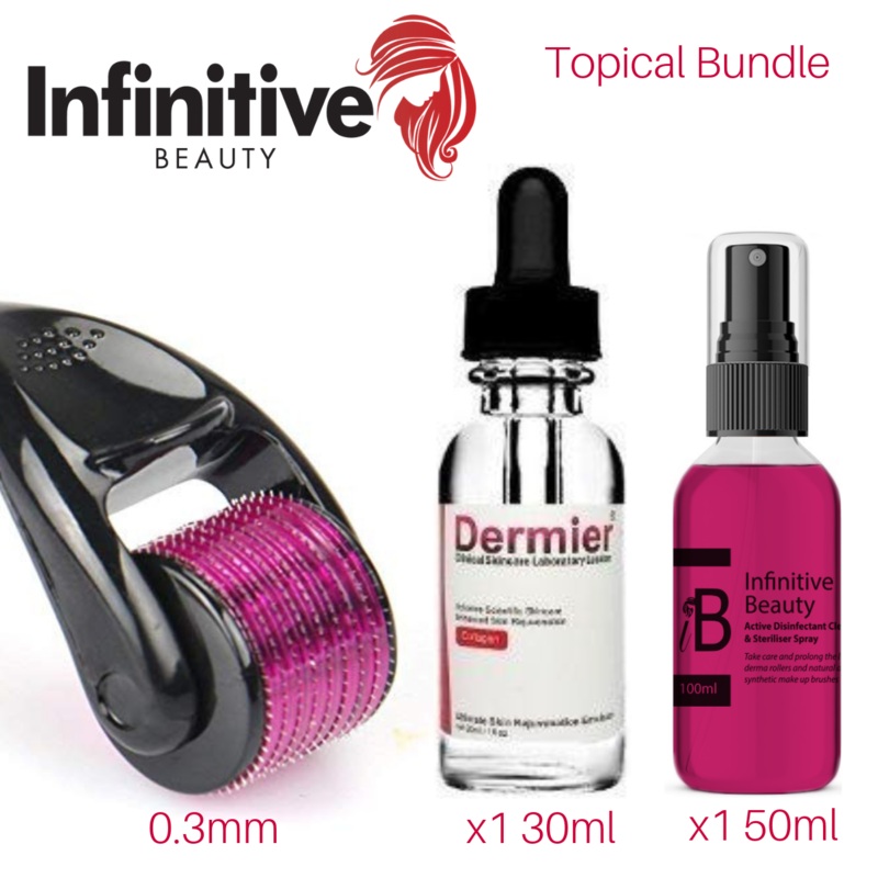 Derma Roller Topical Bundle – Derma Roller, Dermier Serum & Disinfectant