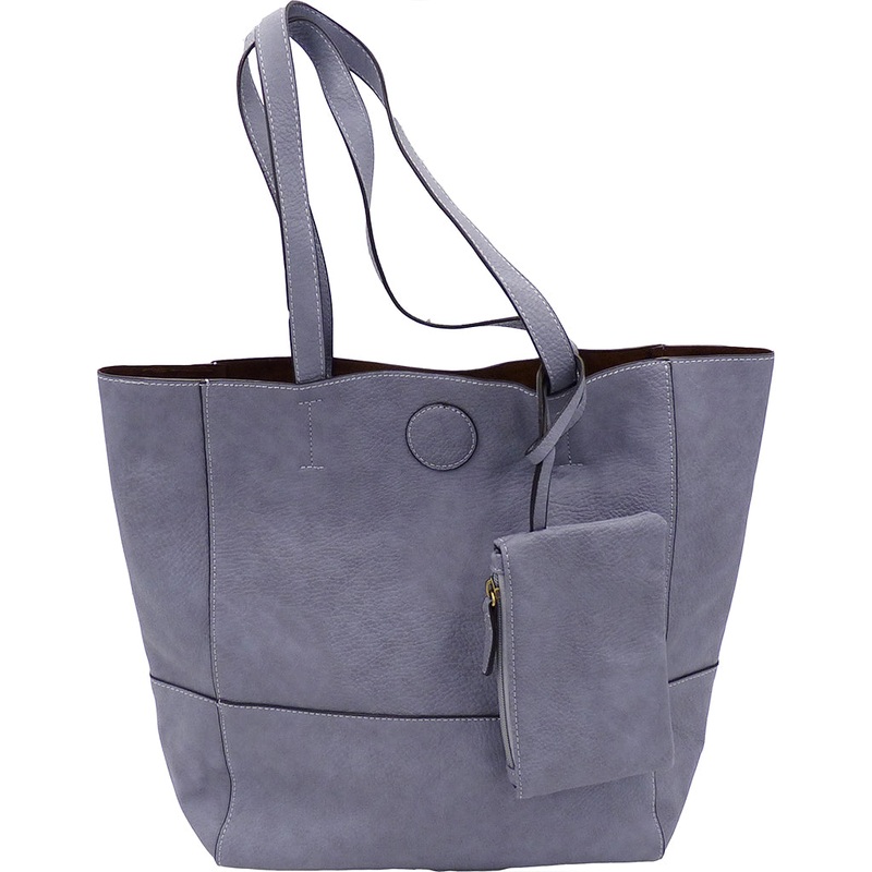 Raw Edge Tote Handbag With Coinpurse – Wisteria