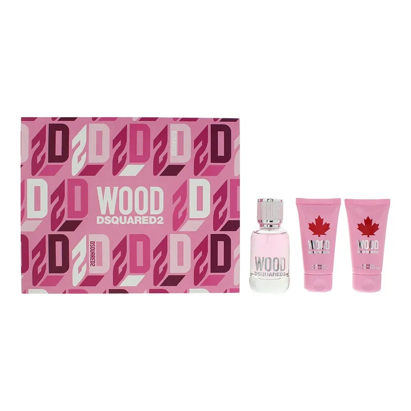 Dsquared2 Wood 3 Piece Gift Set: Eau de Toilette 50ml – Shower Gel 50ml – Body L