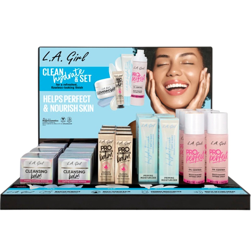 L.A. Girl Clean, Hydrate And Set – Wholesale Display 24 Units (GPD534)