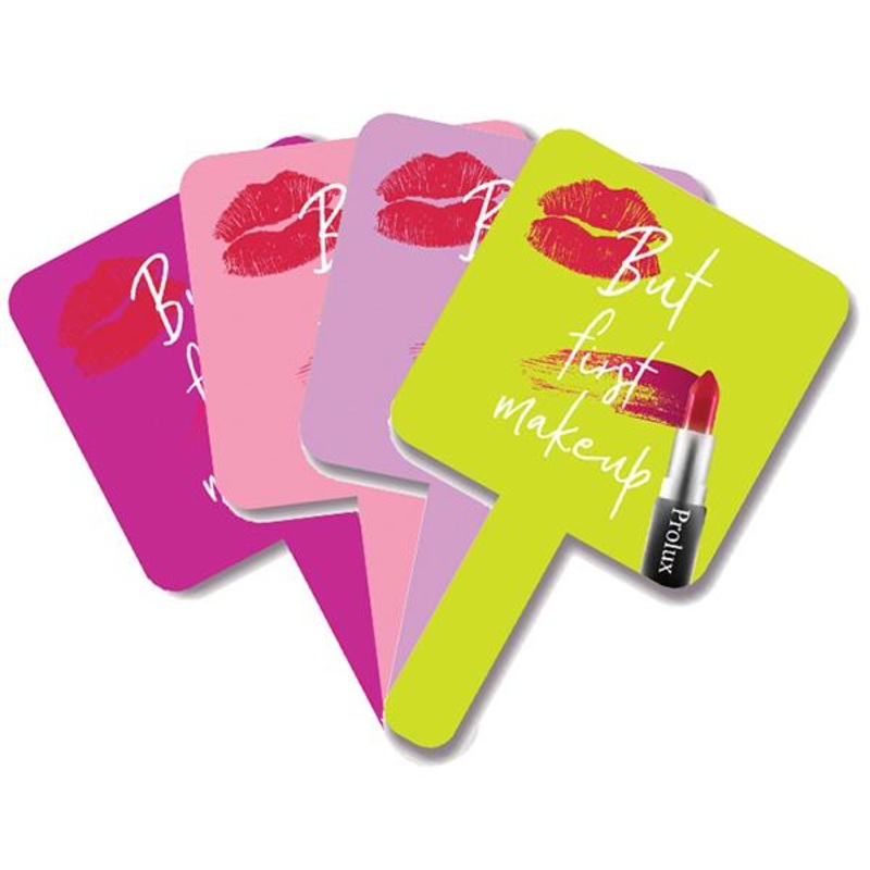 Prolux Hand Mirror But First Makeup Assorted – Wholesale Pack 8 Units (M-622)