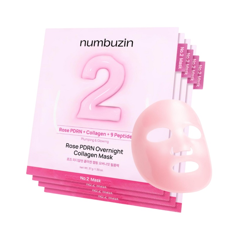 numbuzin No.2 Rose PDRN Collagen Wrapping Overnight Film Pack (4 Sheets)
