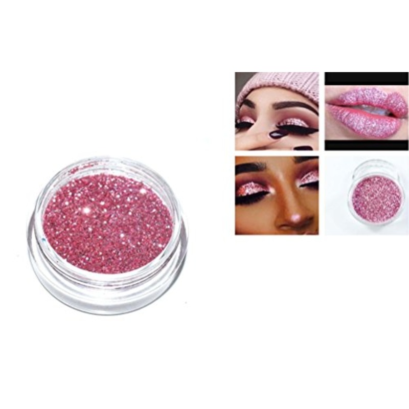 Crystal Rose Pink Eye Shadow Loose Glitter Dust Body and Face Nail Art Party Make-Up