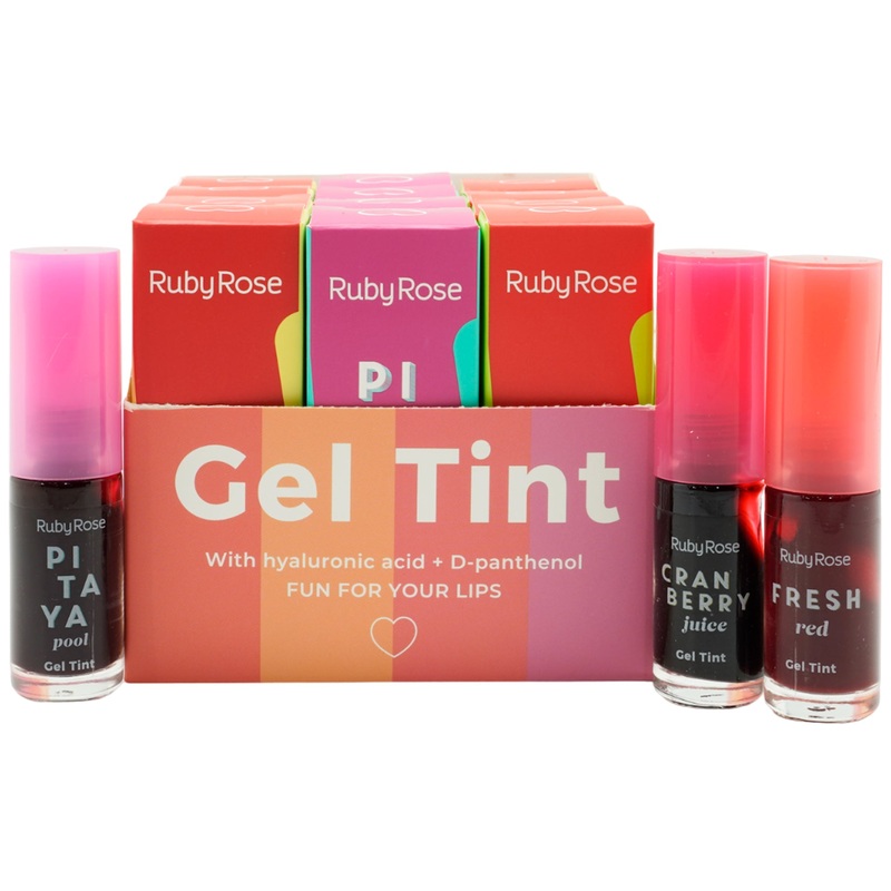 Ruby Rose Lip Tint – Gel Tint – Wholesale Display 12 Units (HB-555)