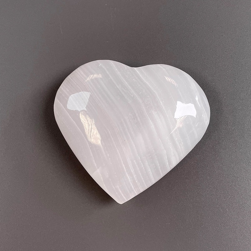 Pink Mangano Calcite Hearts 50-74g