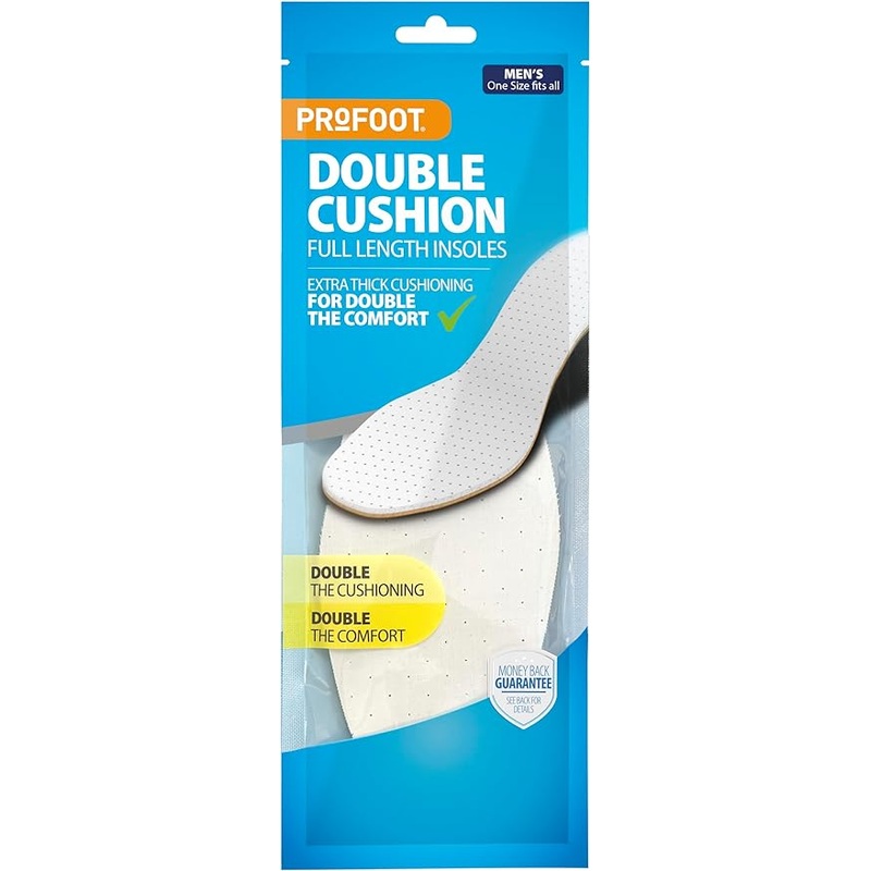 Double Cushion Insoles Mens 1 pair