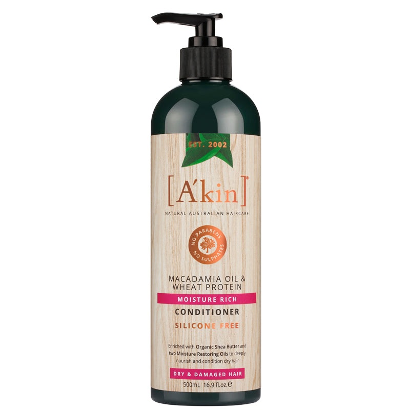 DISCONTINUED A’kin Macadamia Oil & Wheat Protein Moisture Rich Conditioner (for Dry & Damaged Hair) 225ml