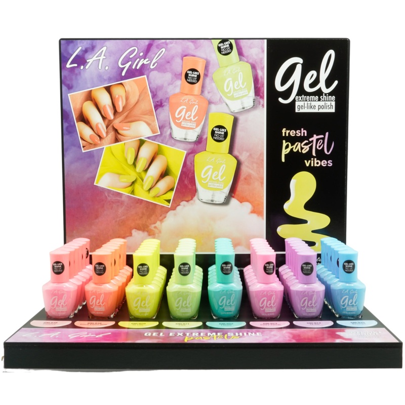 L.A. Girl Gel Extreme Shine Pastels – Wholesale Display 48 Units (GPD400)