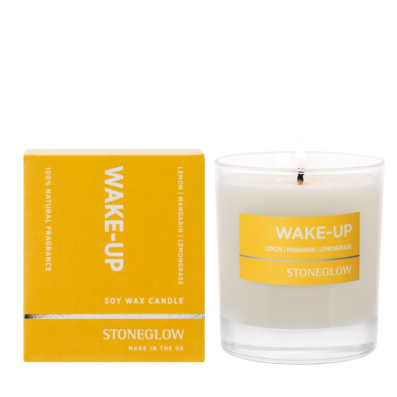 Stoneglow Wellbeing – Wake Up – Scented Candle – Boxed Tumbler