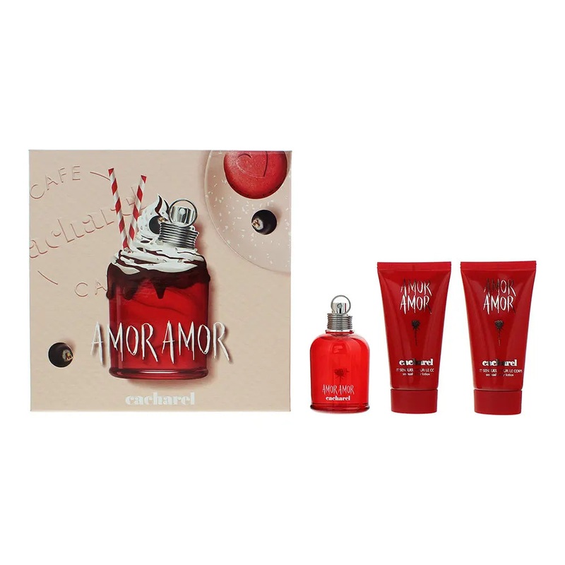 Cacharel Amor Amor 3 Piece Gift Set: Eau De Toilette 50ml – 2 x Body Lotion 50ml