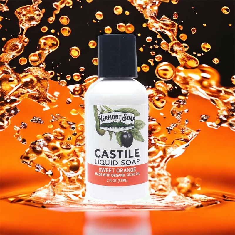 Sweet Orange Castile Liquid Soap – Vermont Soap 33oz / 1 Ltr
