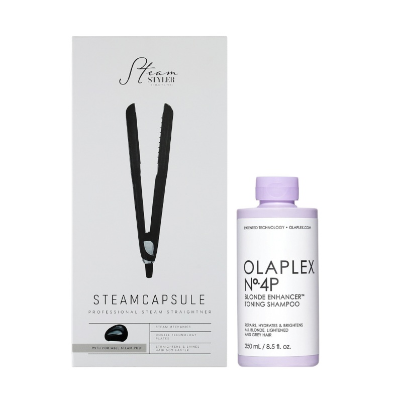 Steam Styler & Olaplex No.4P Blonde Enhancer Toning Shampoo Set