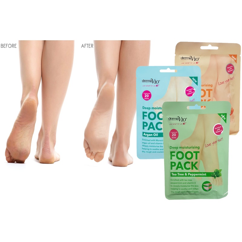 Derma V10 Deep Moisturising Foot Packs  Vitamin E Enriched – Free Postage All 3