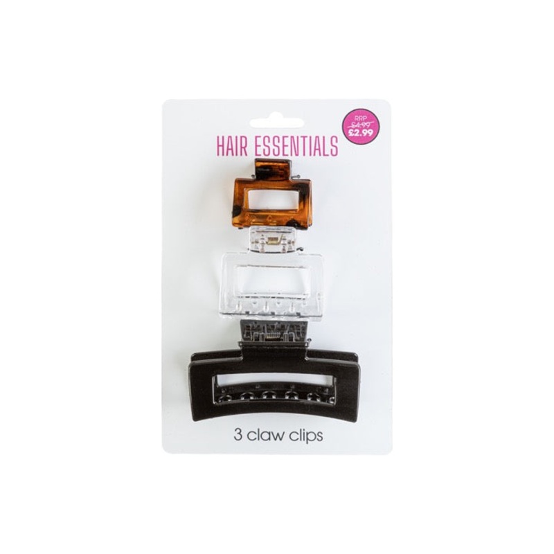 Beauty Outlet 3 Piece Assorted Claw Clip BEAU275