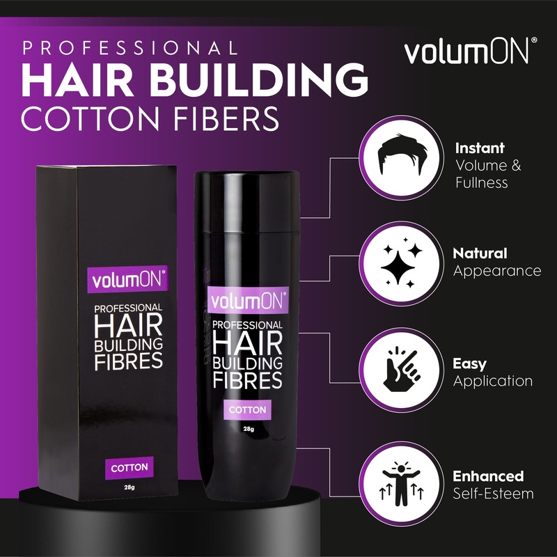 Volumon Hair Loss Building Fibres – COTTON 28g – For Men & Women! Black
