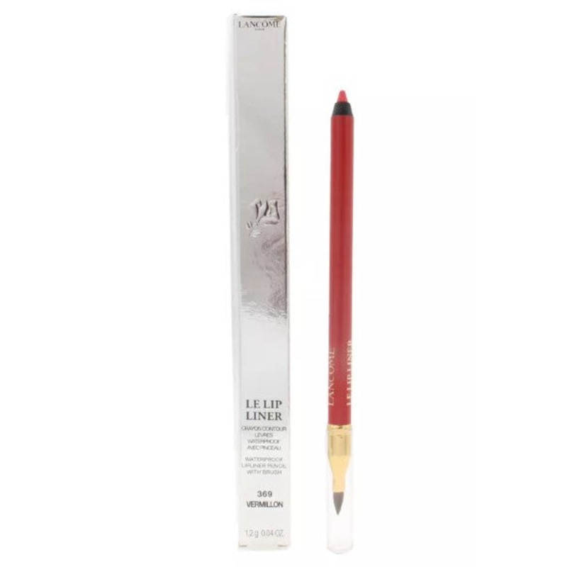 Lancome Le Lip Liner Waterproof Lip Pencil With Brush Vermillon 369 Coral Red