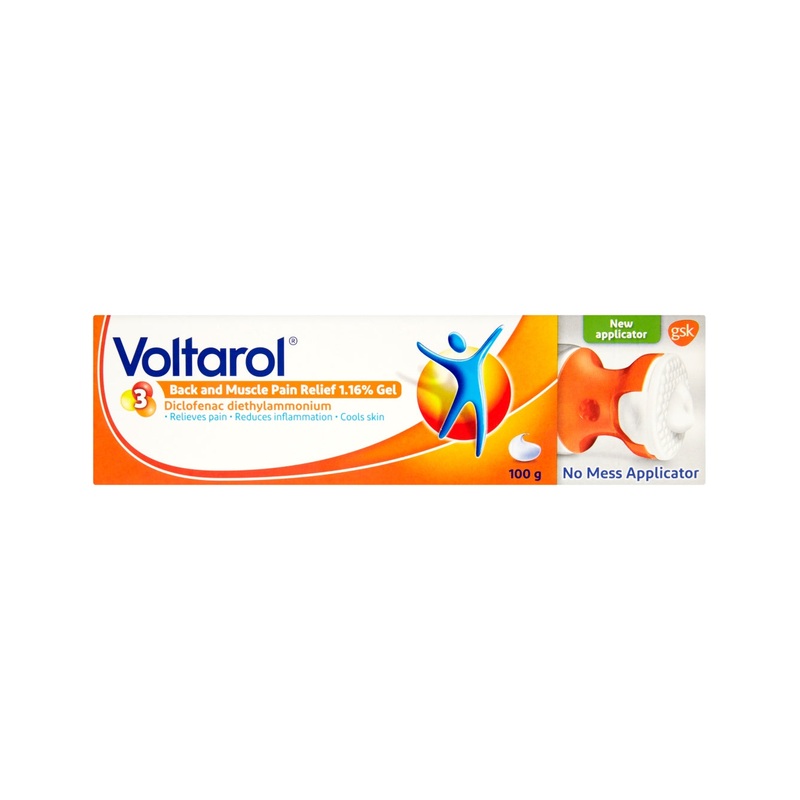 Back and Muscle Pain Relief Gel with No Mess Applicator 1.16% 100g