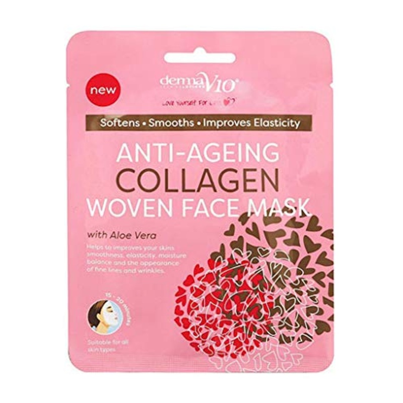 Derma V10 Anti Ageing Woven Face Mask  Collagen, Pack of 1