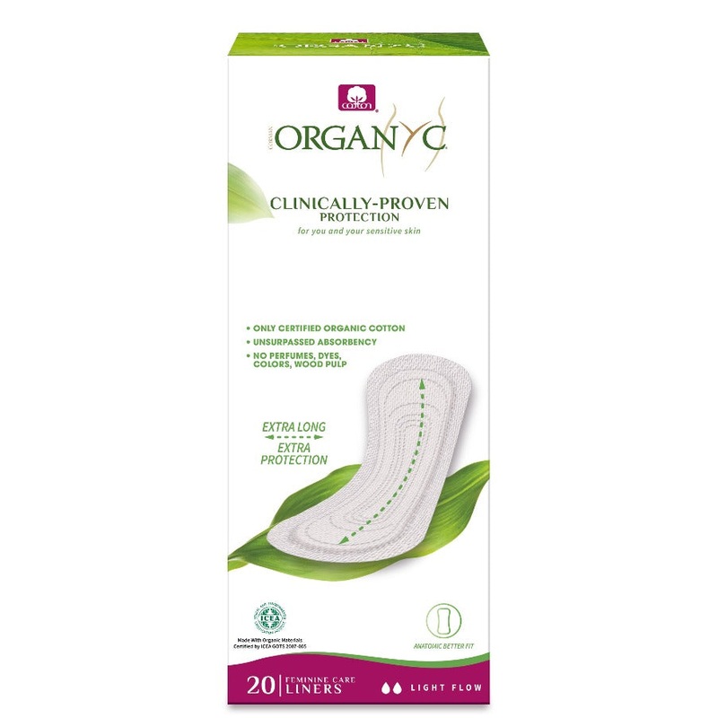 Panty Liners Flat Extra Long 100% Organic Cotton 20 units