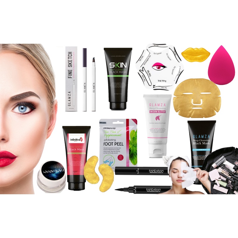 36 Piece Mystery Beauty Package by Glamza  Deluxe Skincare & Makeup Set with Free UK Delivery