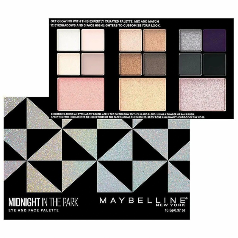 Maybelline Midnight In The Park 15-Pan Eye & Face Makeup Palette – Liquidation 8 Units (MAYMIDN)