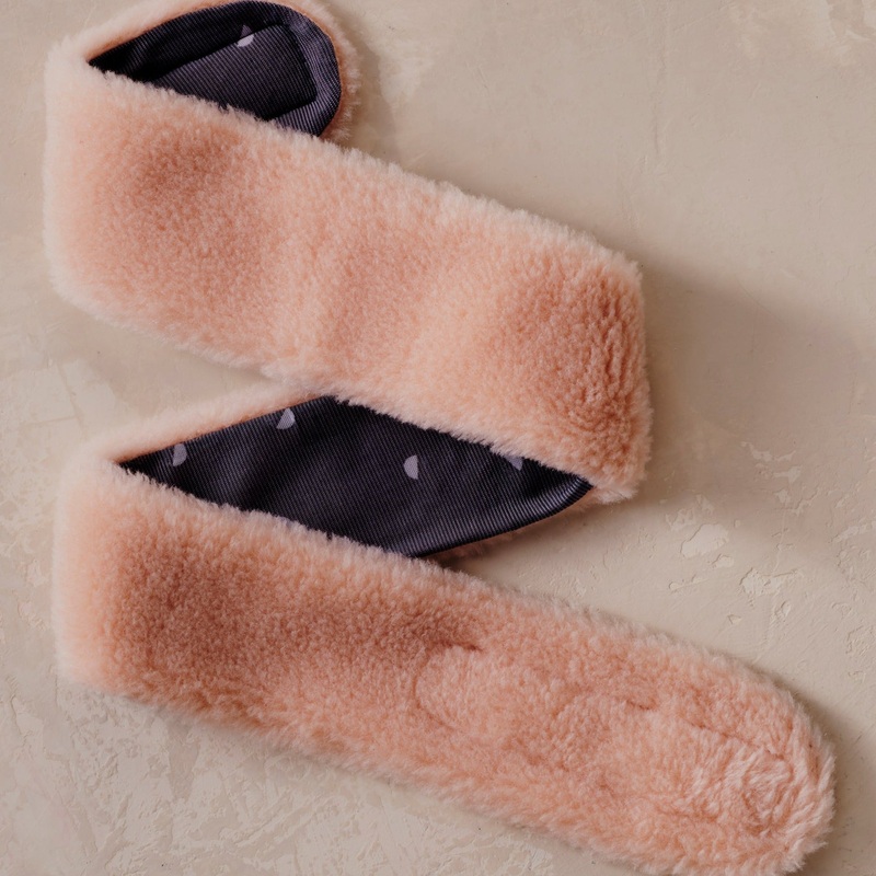 Merino Knit Fleece Spa Headband – Coral Peony