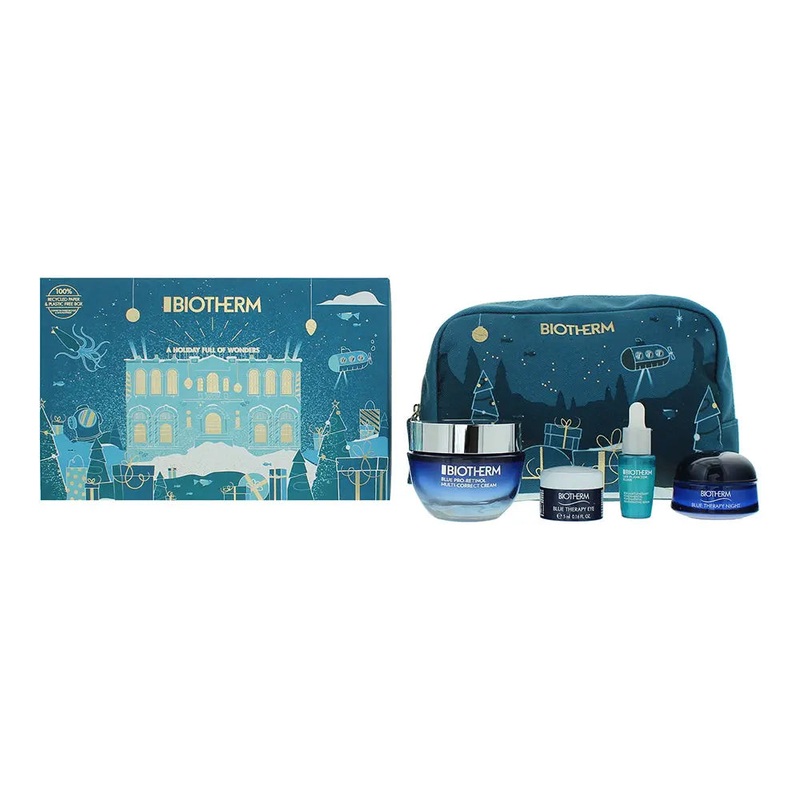 Biotherm Blue Therapy 4 Piece Gift Set: Pro-Retinol Cream 50ml – Plankton Elixir