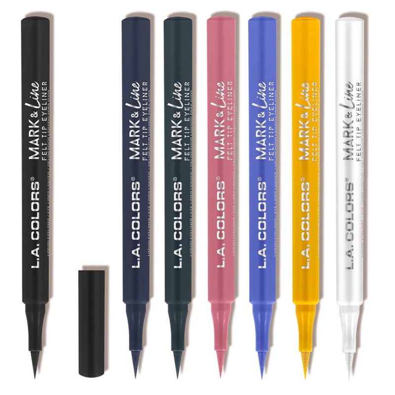 L.A. Colors Mark & Line Felt Tip Eyeliner Assorted – Wholesale 7 Units (CLE823-829)