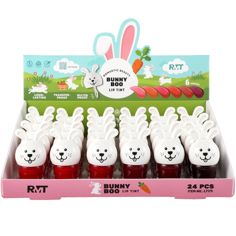 Romantic Beauty Bunny Boo Lip Tint – Wholesale Display 24 Units (L7175)
