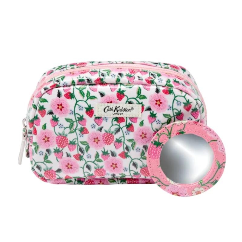 Heathcote & Ivory  Makeup Bag With Mirror – Strawberry