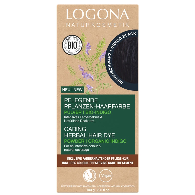 Logona Herbal Hair Dye Powder Indigo Black 100g