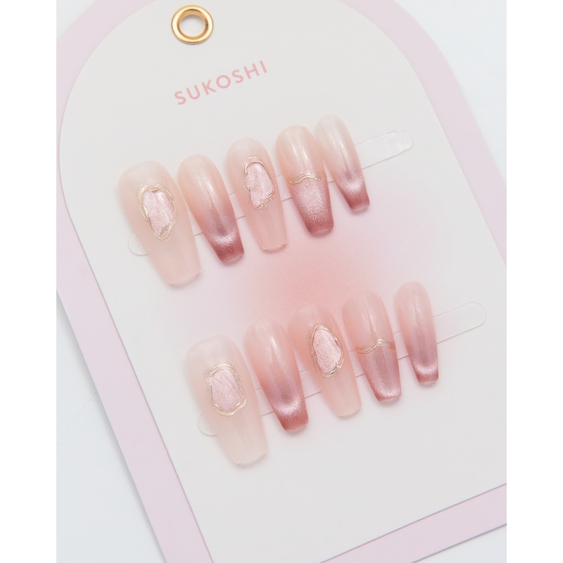 SUKOSHI Handmade Press-On Nails Glitter Sorbet Extra Small
