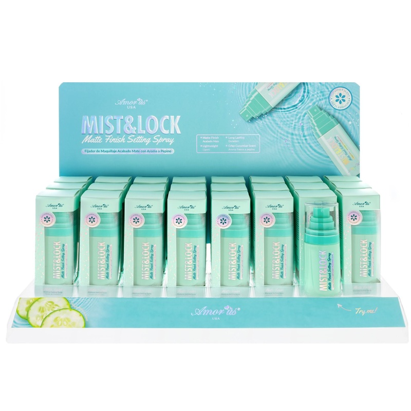 Amor Us Mist & Lock Matte Finish Setting Spray – Wholesale Display 24 Units (CO-MLSPD)