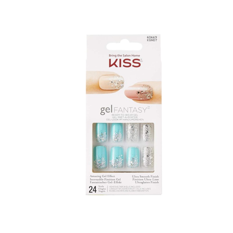 Kiss Gel Fantasy 24 Medium Nails 60665 Turquoise Tip