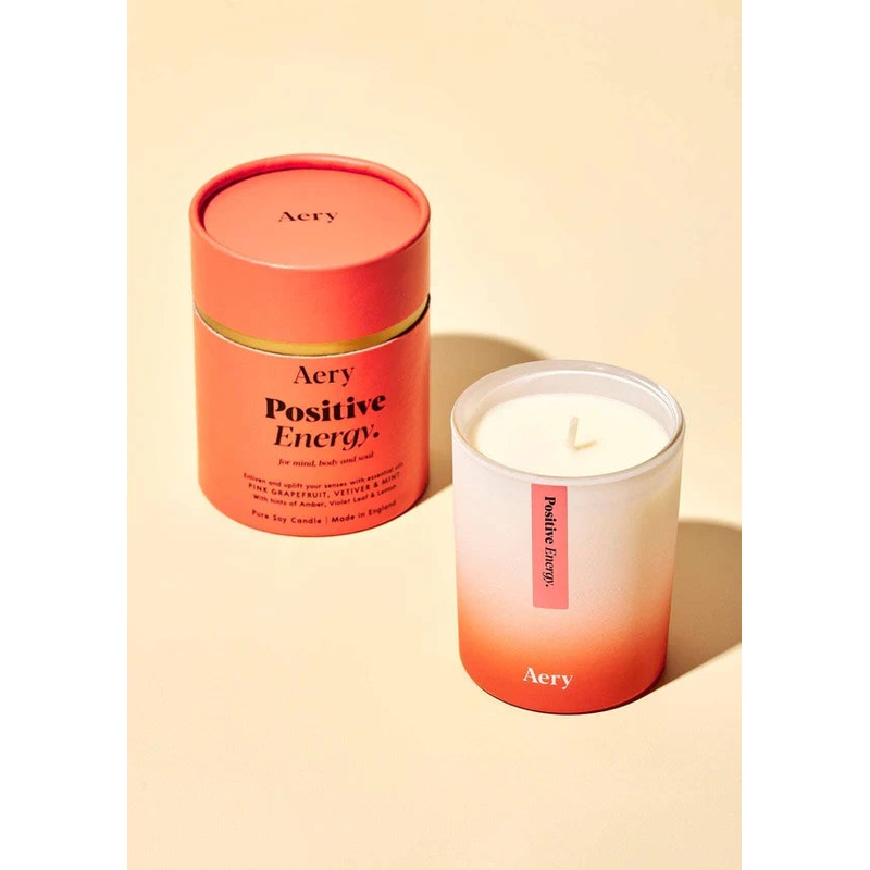 Positive Energy Scented Candle – Pink Grapefruit Vetiver and Mint – Aery Living
