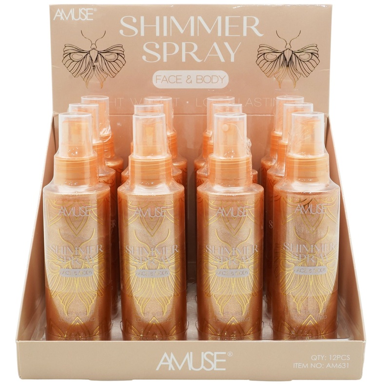 Amuse Shimmer Spray Face & Body – Wholesale Display 12 Units (AM631)