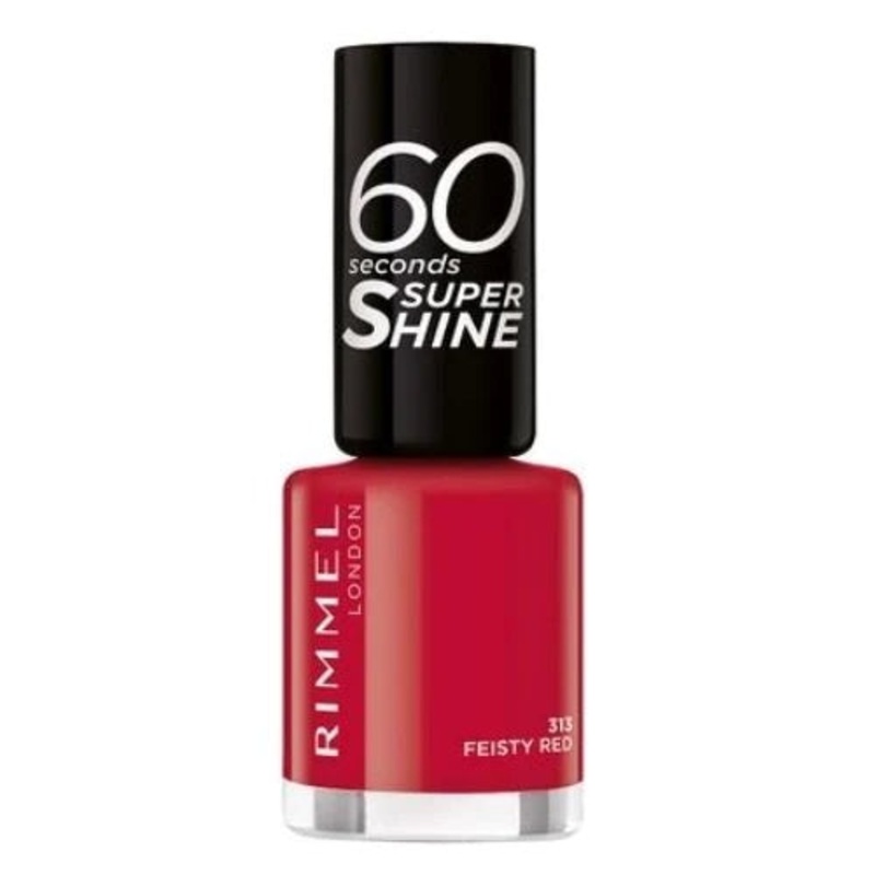 Rimmel London 60 Seconds Super Shine Nail Polish 313 Feisty Red