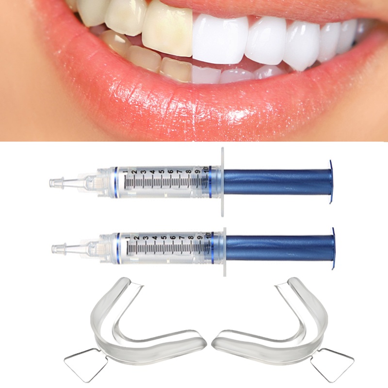 Teeth Whitening & Teeth Grinding Mouth Trays With Optional Teeth Whitening Gel x2 Single Tray Plus x2 10ml Syringe