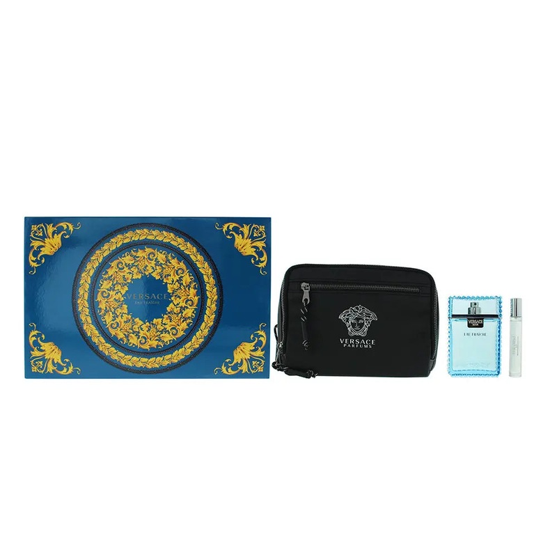 Versace Man Eau Fraiche 3 Piece Gift Set: Eau de Toilette 100ml – Eau de Toilett