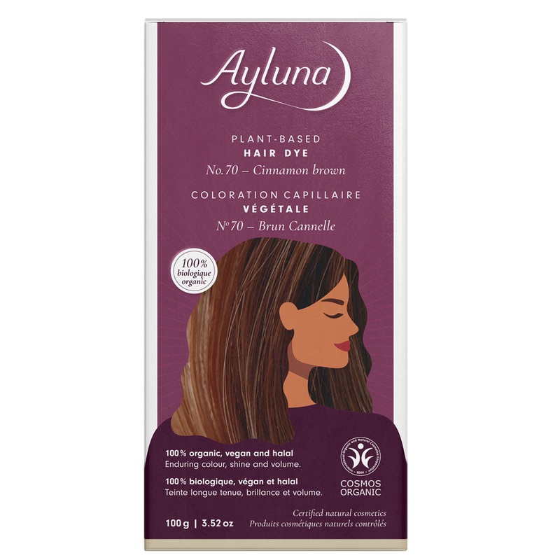 Ayluna Plant Based Hair Dye 70 Cinnamon Brown 100g