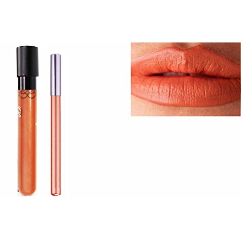 Kiss-Proof 2pc Matt Lip Colour Lipstick Wand Set with Lipliner Soft Peach