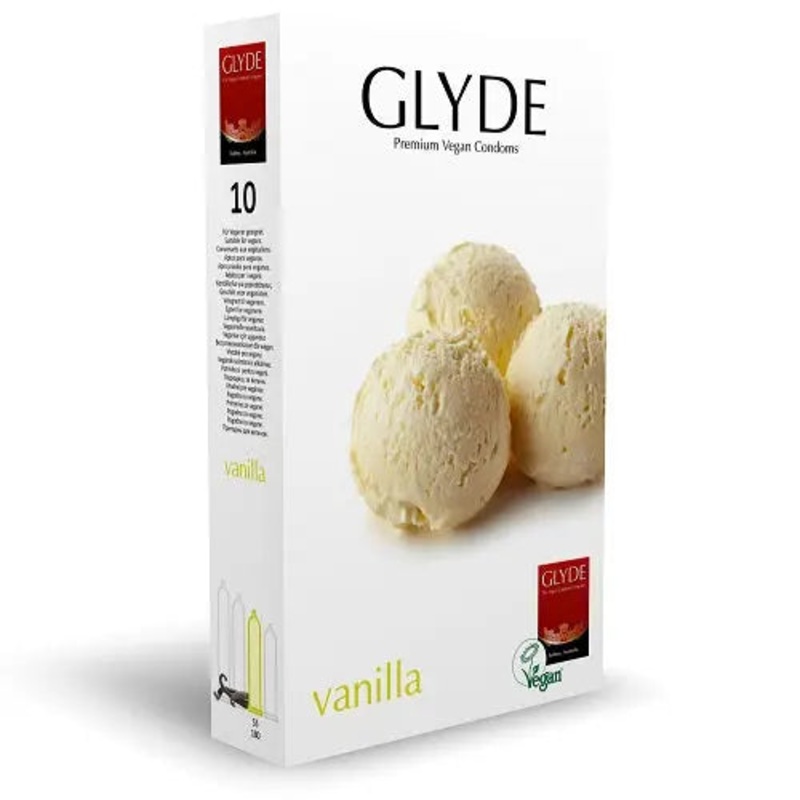 Glyde Ultra Vanilla Flavour Vegan Condoms 10 Pack (5% VAT)