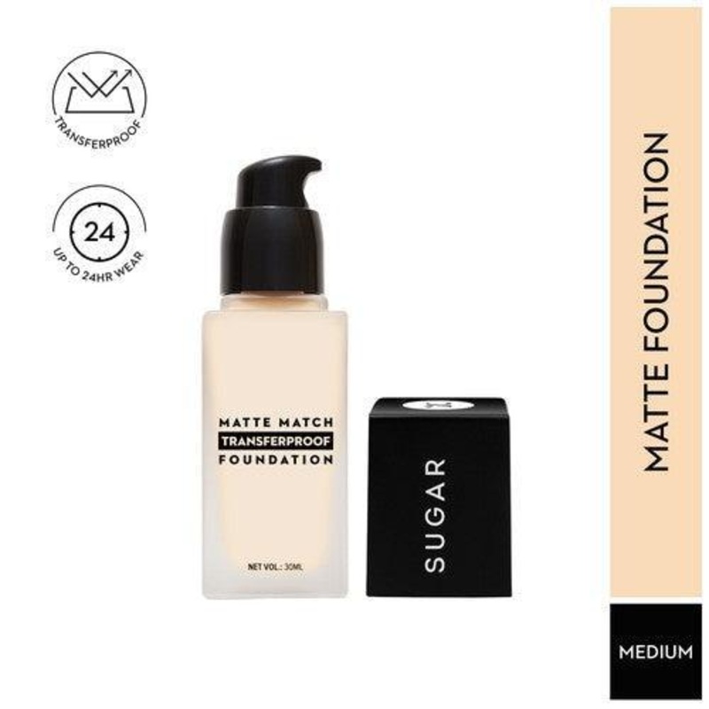 SUGAR Matte Match Transferproof Foundation – 27 Vienna (Light Medium – Warm Undertone)