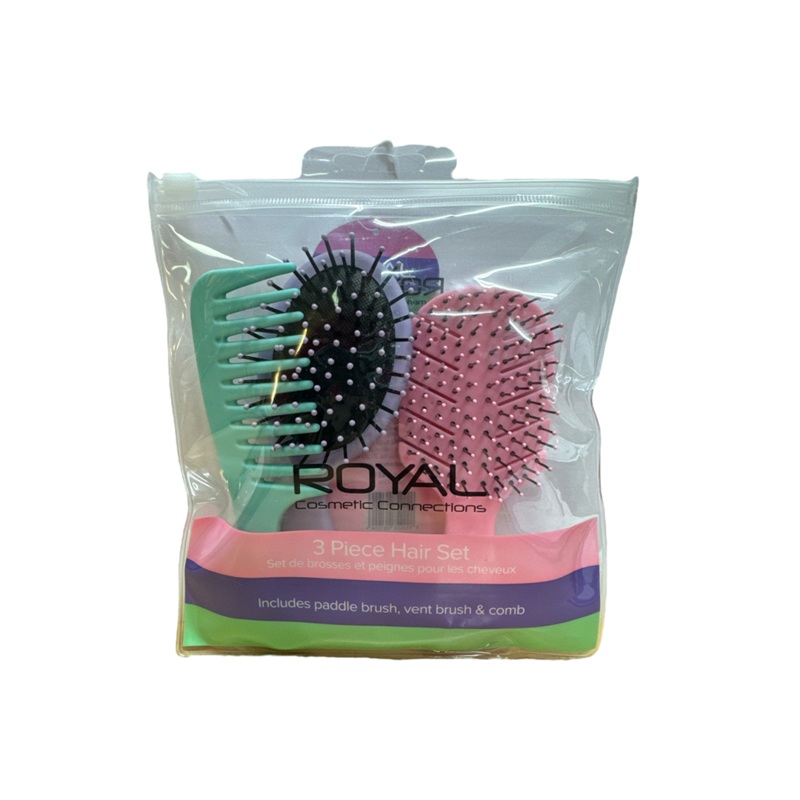 Royal Cosmetics 3PC Hair Brush Set OACC238