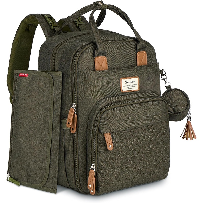 Large Capacity Diaper Bag Backpack with Changing Mat & Accessories  Free UK Delivery – Olive Green