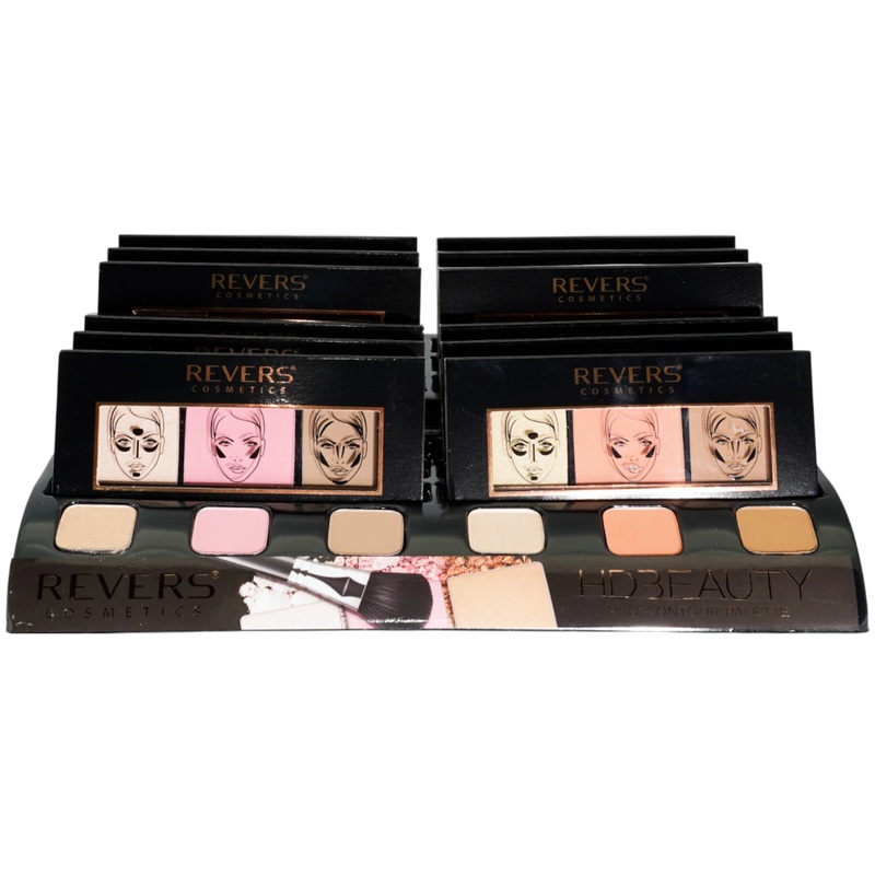 Revers Cosmetics Hd Beauty Pro Contour Palette – Wholesale Display 12 Units (RVHDBPCON)