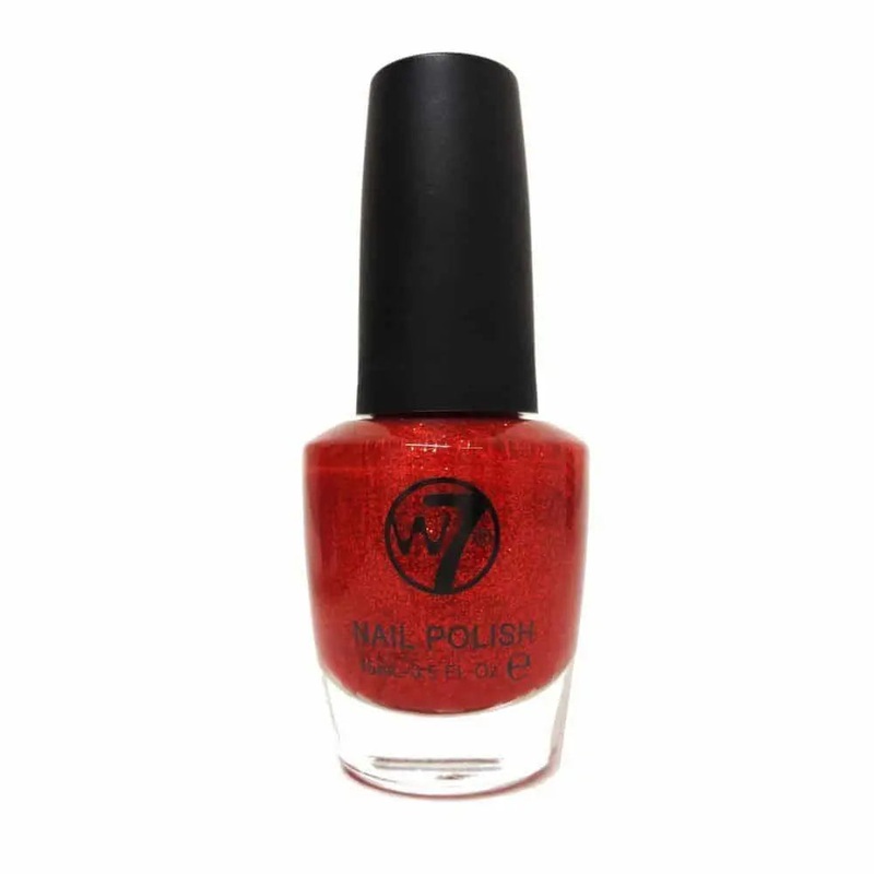 W7 Cosmetics Dazzle Nail Polish 15ml – Red Dazzle