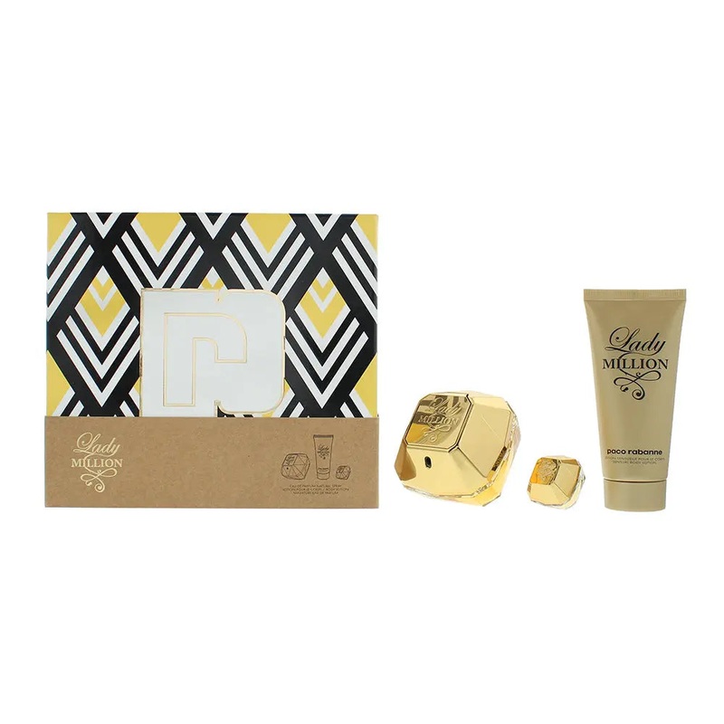 Paco Rabanne Lady Million 3 Piece Gift Set: Eau de Parfum 80ml – Eau de Parfum 5