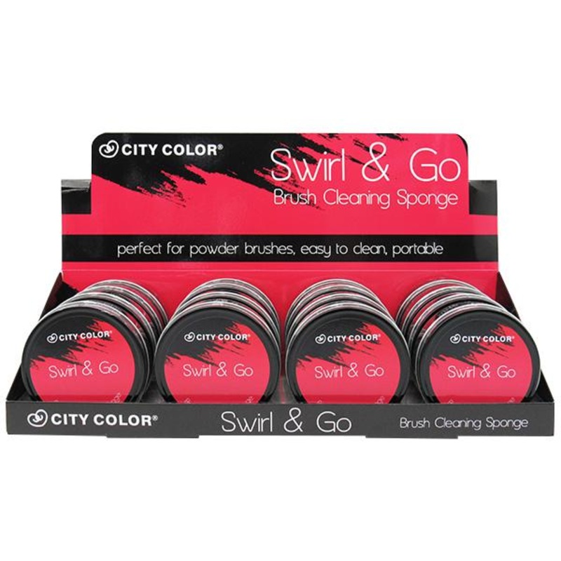 City Color Swirl & Go Brush Cleaning Sponge – Wholelase Display 16 Units (T-0026)
